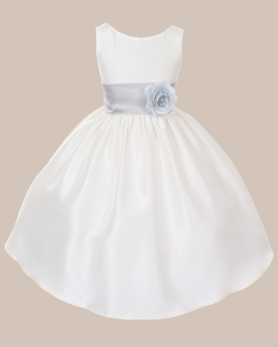 KD-204 Flower Girl Dress Ivory Silver - One Small Child