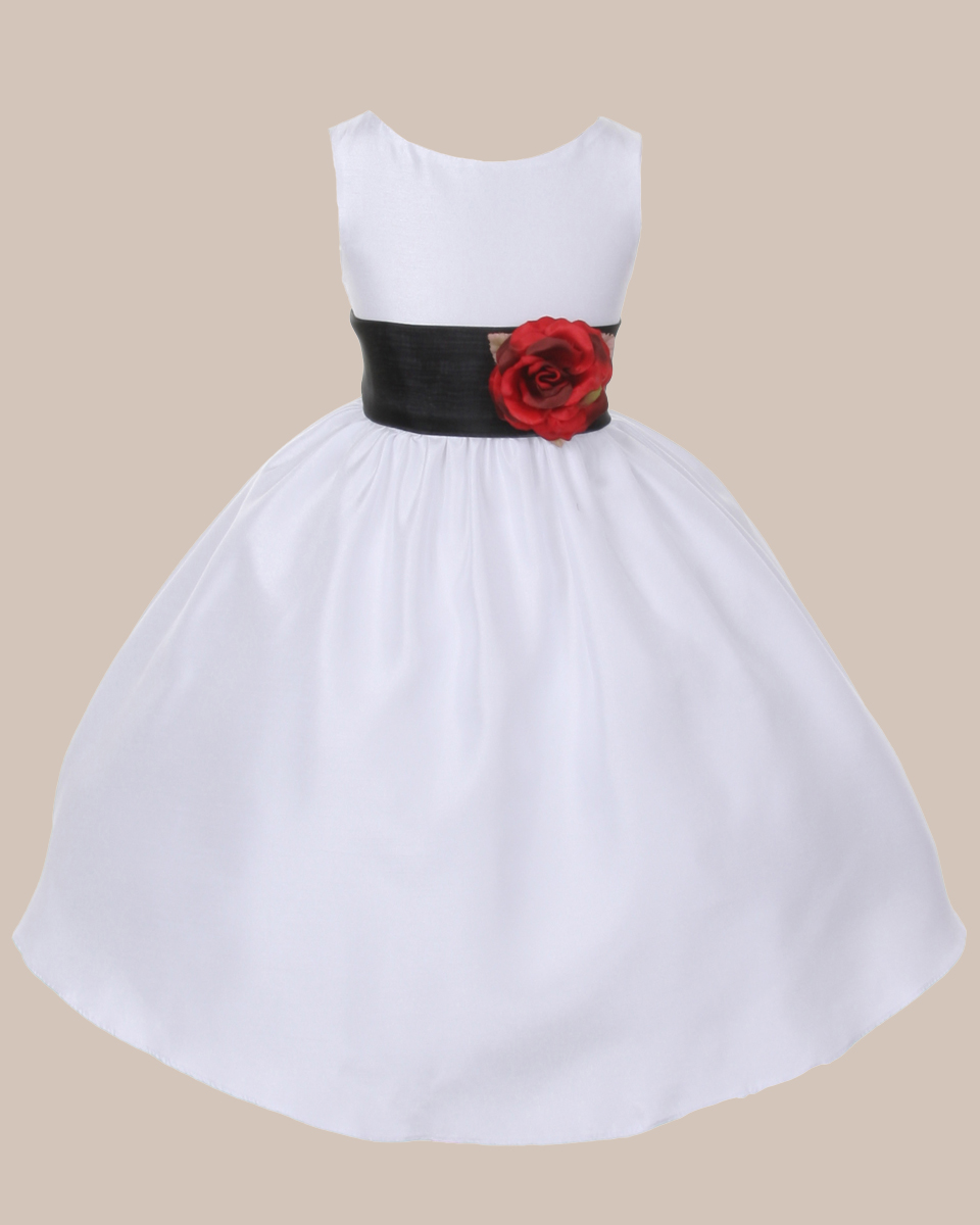 KD-204 Flower Girl Dress White Black - One Small Child