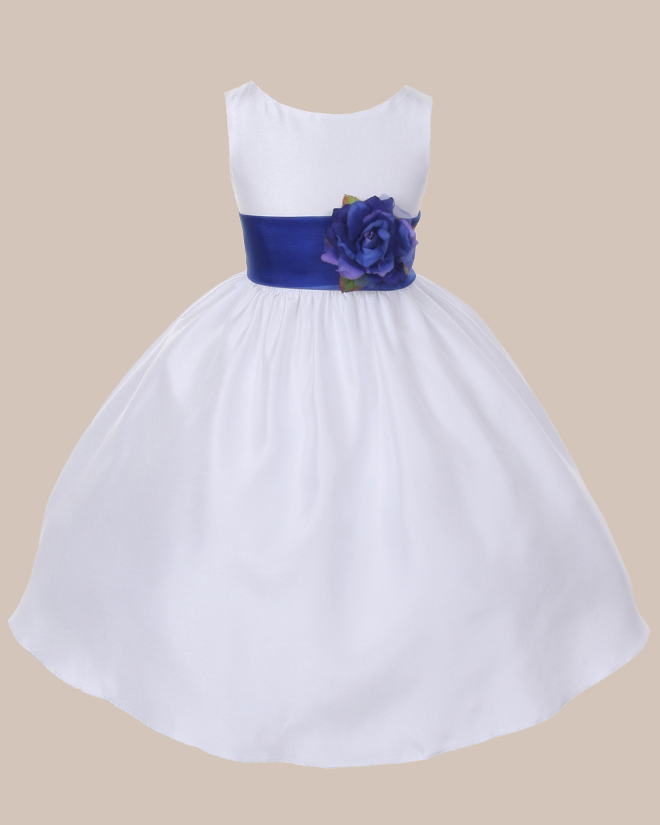 KD-204 Flower Girl Dress White Royal - One Small Child