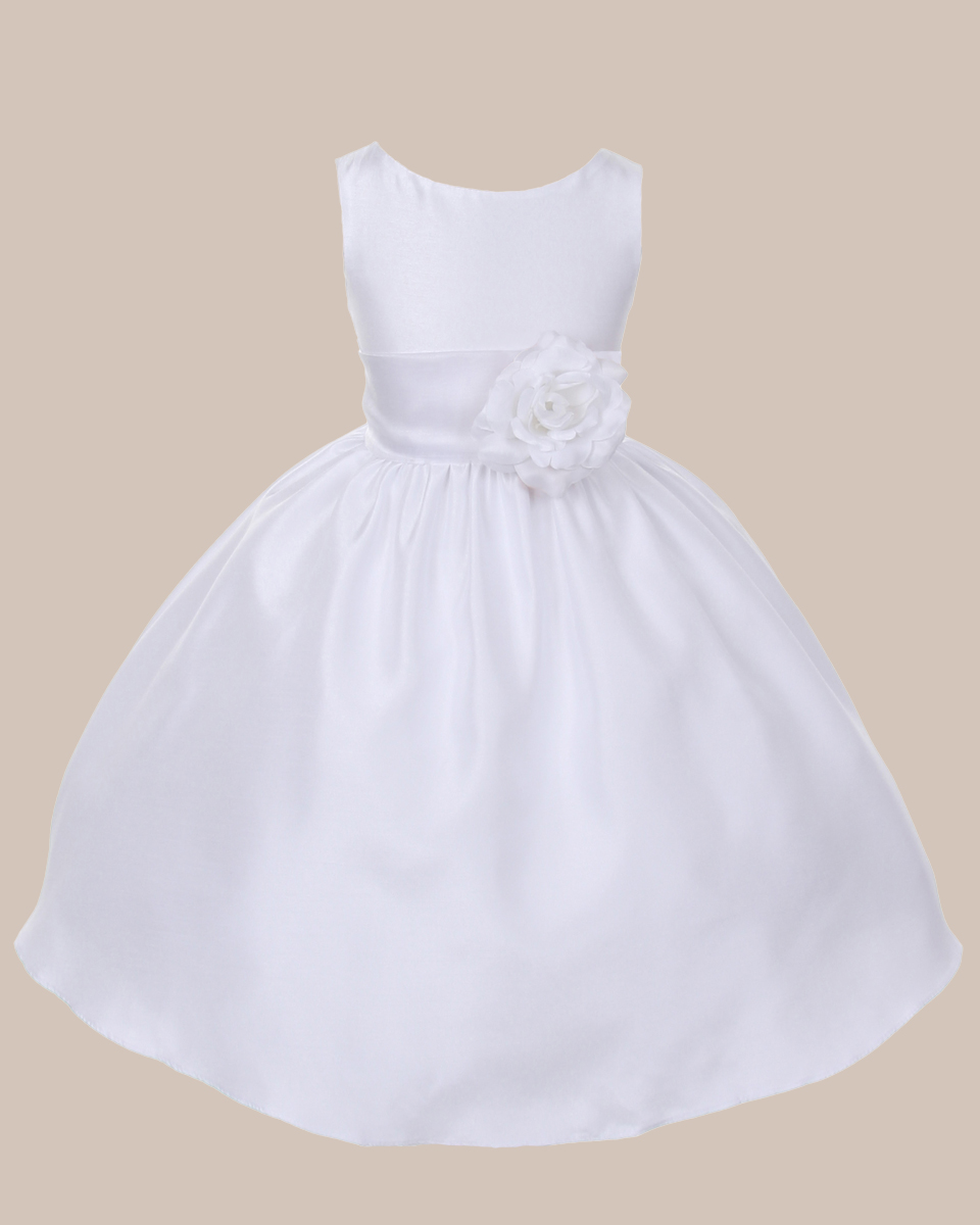 KD-204 Flower Girl Dress White White - One Small Child