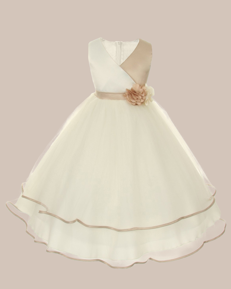 KD-308 Flower Girl Dress Champaign - One Small Child