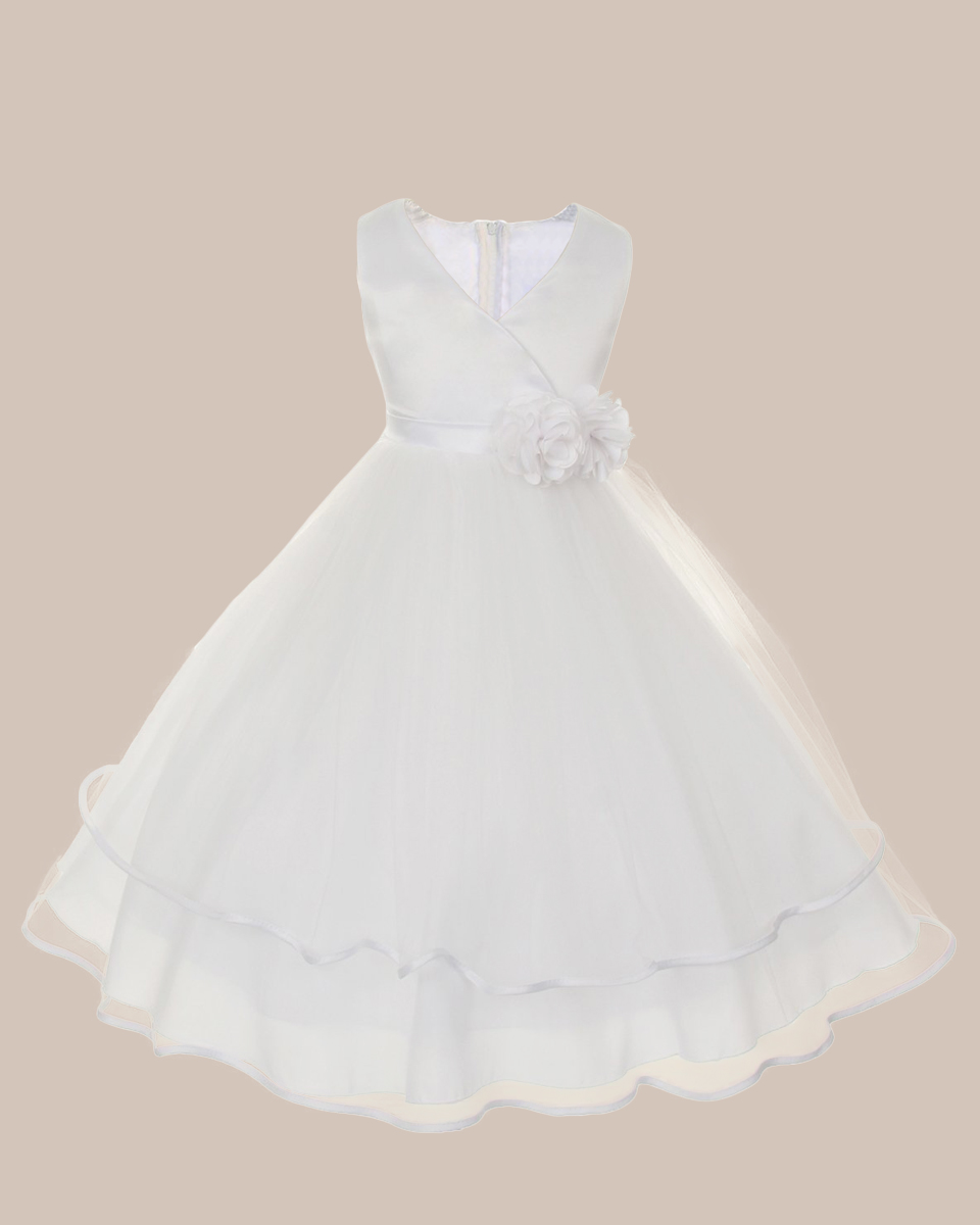 KD-308 Flower Girl Dress White - One Small Child